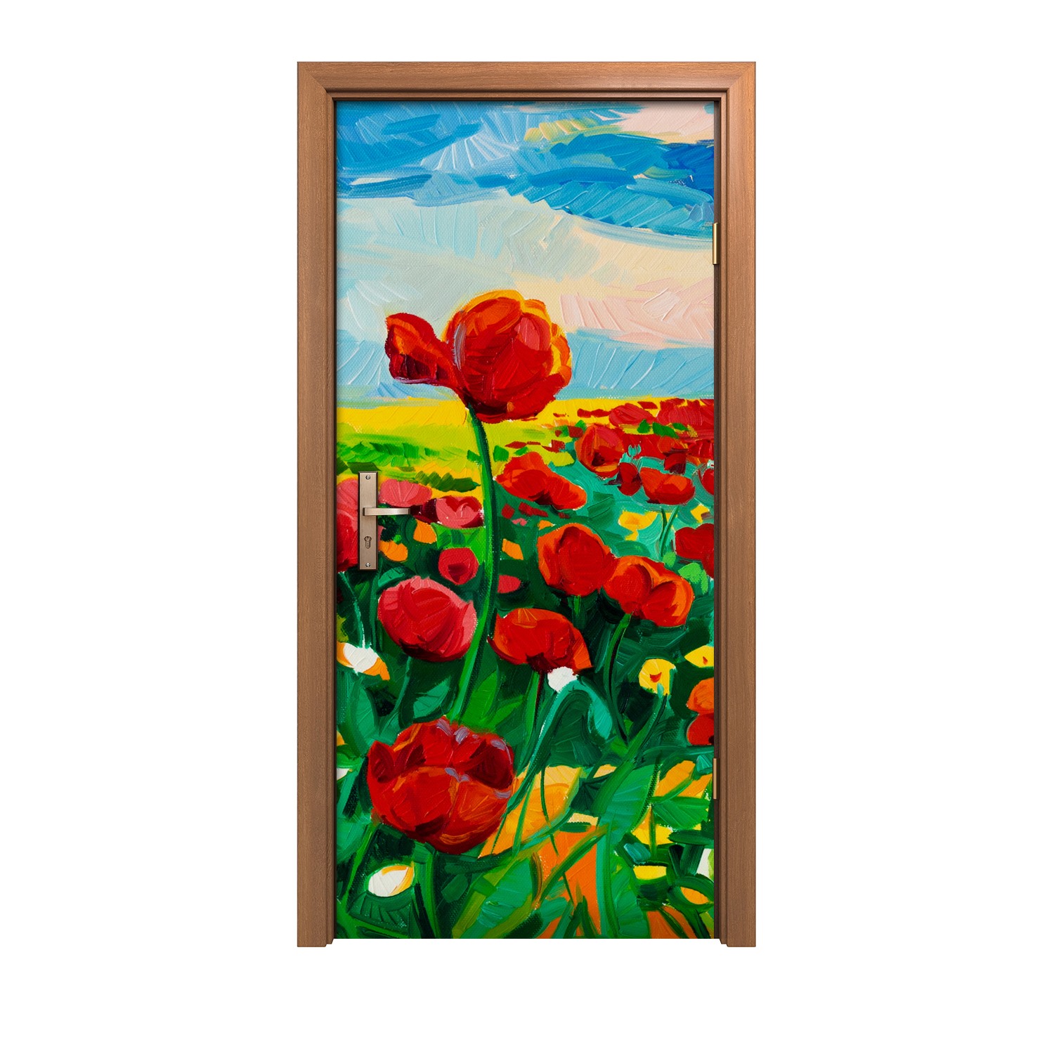 3D Türaufkleber Gebirgspanorama – Selbstklebende Türfolie 77x200cm, Wasserdicht & Abziehbar Für Wohn- & Schlafzimmer